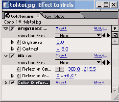 Палитра Effect Controls